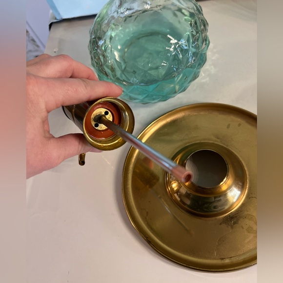 MCM Park Sherman Brass and Glass Liquor Pump Decanter - Picture 10 of 14